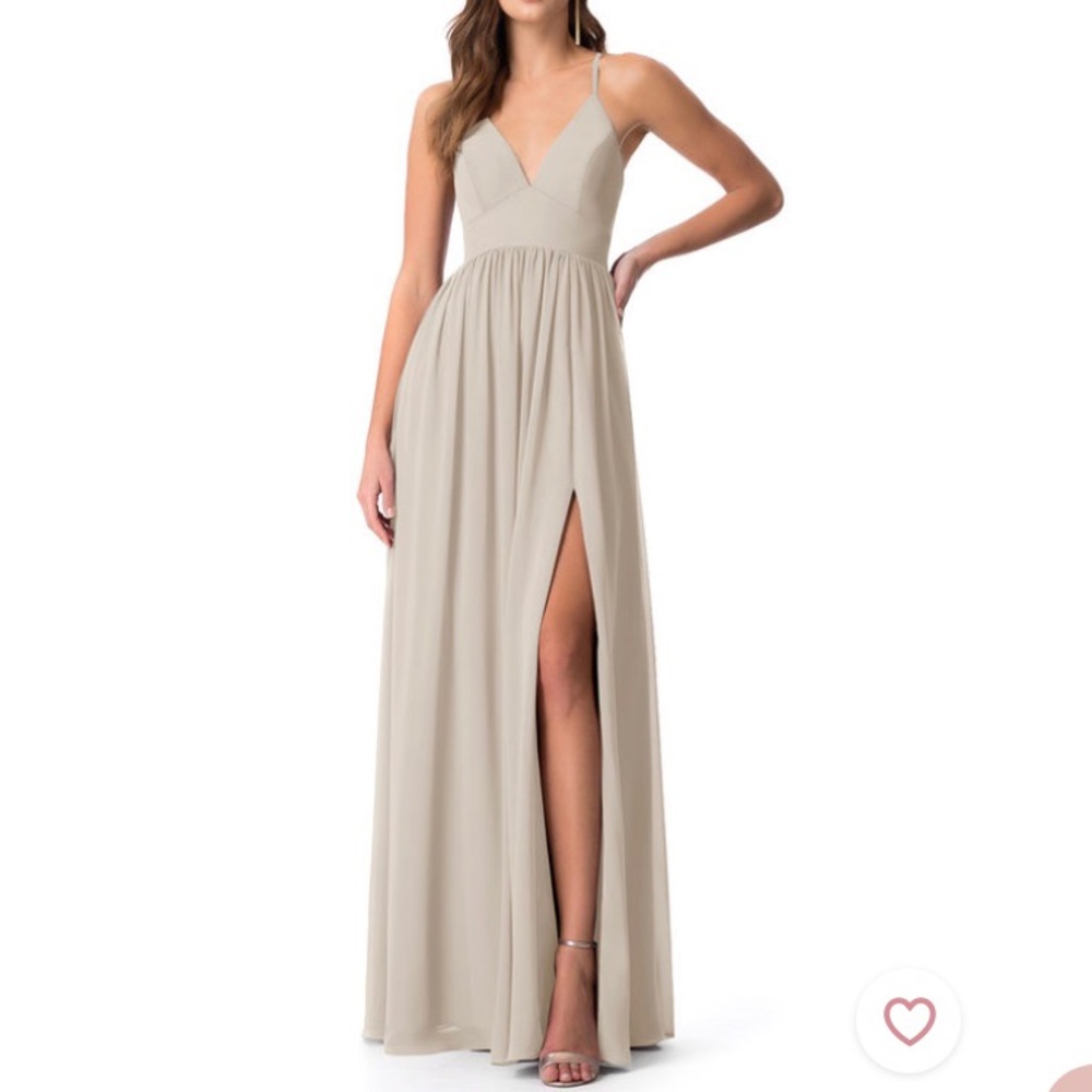 Elegant AZAZIE V-Neck TAUPE dress